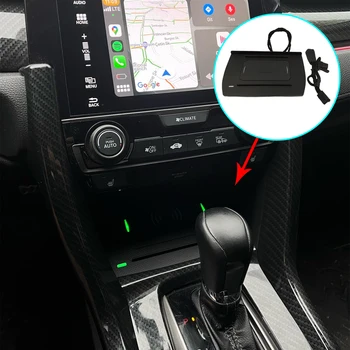 Беспроводное зарядное устройство Qi Для Honda Civic 2018 2020 держатель телефона автомобильная зарядка быстрая зарядная площадка аксессуары для мобильных устройств