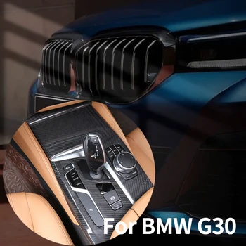 tantan For G30 Carbon Fiber 5 Series Sport Performance Style Наклейка на панель Кнопки переключения передач для настройки интерьера 4шт