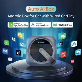 Авто Carplay AI Box Потоковая Коробка Адаптер Smart TV Видео GPS Навигация HDMI Android 11 для Spotify Netflix KIA Peugeot Genesis