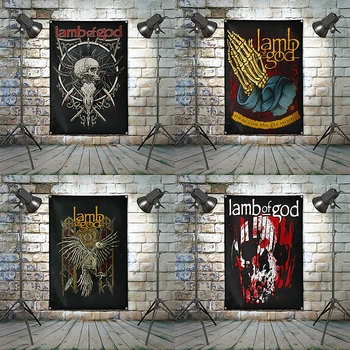 Плакат рок-музыки и принты, декор стен кафе-бара, Флаг с четырьмя металлическими пряжками, Гобелен, Баннеры панк-метал-группы, Висящая картина