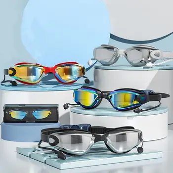 Прозрачные, не протекающие, с защитой от ультрафиолета, для взрослых, Противотуманные очки для плавания, маска для дайвинга