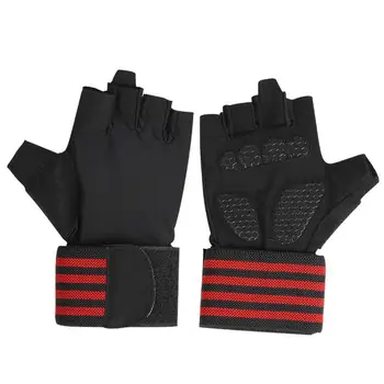 1 Пара перчаток для фитнеса, нескользящие, износостойкие, с поддержкой запястья, перчатки для занятий в тренажерном зале на полпальца, для велоспорта 