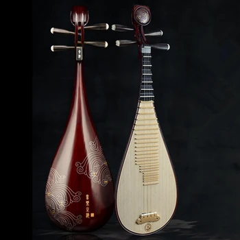 Профессиональная Лютня Pipa Китайские народные инструменты Специальный материал из массива дерева 4 струны В китайском стиле Гавайская Гитара Для взрослых 8911Y