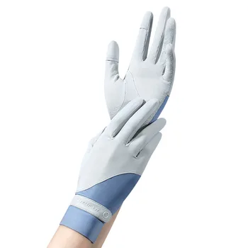 Модные женские перчатки, летние женские перчатки с защитой от ультрафиолета, солнцезащитный крем, тонкие перчатки из ледяного шелка, сетчатые дышащие нескользящие перчатки с открытыми пальцами для верховой езды
