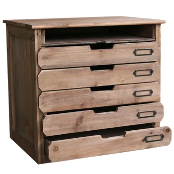 картотечные шкафы ручной работы из ретро-дерева с несколькими выдвижными ящиками