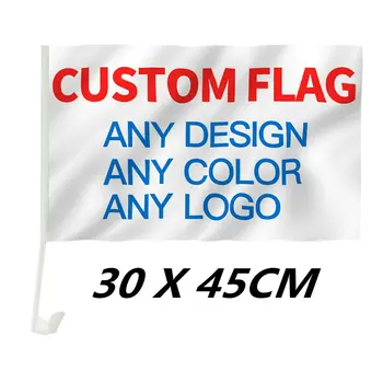 ZXZ Изготовленный На Заказ Большой Логотип Напечатал Автомобильные Флаги и Баннеры размером 30x45 см На Окне Автомобиля, Мини-Автомобильный Флаг Страны