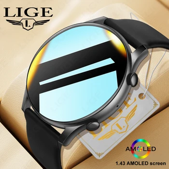 LIGE 2023 Новейшие Умные часы для Мужчин и Женщин с AMOLED HD Экраном, Смарт-часы для Android iOS, Спортивный Смарт-браслет, Женские Наручные Часы