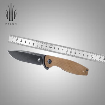 Карманный нож Kizer L4001A1 The Swedge 2023 Новая Коричневая ручка G10 с лезвием из стали 9Cr18Mov, нож для выживания на открытом воздухе