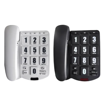 Стационарный стационарный телефон - Домашний телефон с усилением на большую кнопку и звонком для пожилых людей Y9RF