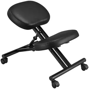 Регулируемый Эргономичный офисный стул с наклоном на коленях для улучшения осанки, черный офисный компьютерный стул
