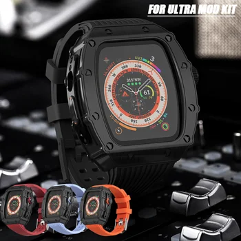 Модификация Mod Kit для Apple Watch Ultra 49 мм Чехол Ремешок 45 мм 44 мм 40 мм 41 мм Металлический безель Рамка для iwatch Series 8 7 6 5 4 SE