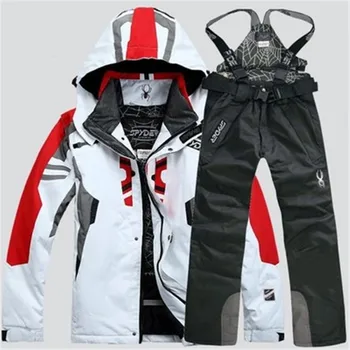 Лыжный костюм, мужская куртка для сноуборда + лыжные брюки, зимняя уличная термальная лыжная куртка и лыжные брюки, водонепроницаемая ветрозащитная парка