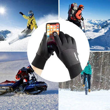 Зимние перчатки с сенсорным экраном, подарки для мужчин и женщин, противоскользящие, ветрозащитные и теплые перчатки, для бега, езды на велосипеде, фитнеса, пеших прогулок