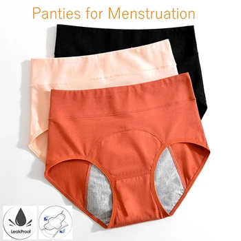 Женские трусики для менструации, хлопковые, для физиологического периода, Непромокаемые, для менструации, Трусики-кюлоты с высокой талией, Нижнее белье, Сексуальные трусы