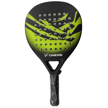 Теннисная ракетка CAMEWIN Из углеродного волокна С шероховатой поверхностью, Высокий Баланс с мягкой памятью, Весло для Паделя, Пляжная Ракетка Professional Carbon