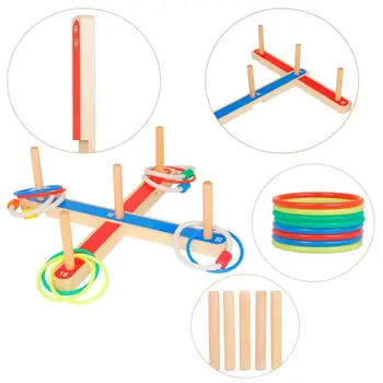 Новый Детский набор игрушек с обручами и кольцами Orff, игра с деревянными кольцами, Интерактивные развивающие игрушки для игр на открытом воздухе и в помещении