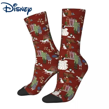 Повседневные Баскетбольные носки 101 Далматинец, Красный щенок, Длинные носки из полиэстера Disney для Унисекс, Дышащие