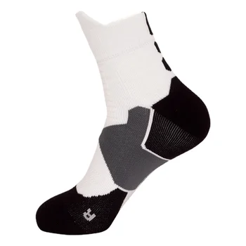 Носки для бега с утолщенным полотенцем, хлопковые носки средней длины, нескользящие, впитывающие пот, дышащие спортивные мужские носки, детские носки