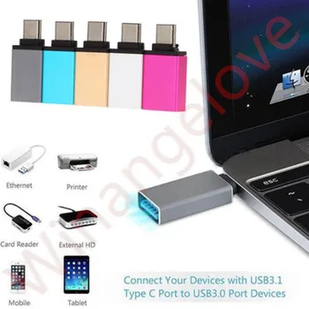 Winangelove Красочный Металлический USB C Type C Мужской к USB 3,0 Женский Конвертер Адаптер OTG для lg pro 5 для M5 100 шт.