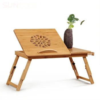 Простой ленивый столик регулируемая кровать стол для ноутбука креативный складной бамбуковый маленький стол