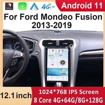 Qualcomm Android11 8G + 128G Tesla Экран Для Ford Mondeo Fusion MK5 2013-2019 Автомобильный Мультимедийный Плеер GPS Навигация Стерео Радио