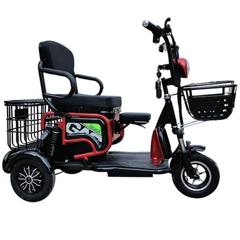 Электрический Трехколесный велосипед Для отдыха на батарейках Pedicab с рамой, выполненной в процессе покраски, с утолщенной губчатой подушкой сиденья