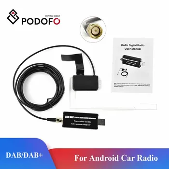 Podofo DAB + Антенна С USB-Адаптером Android Автомобильный Радиоприемник GPS Стерео Приемник Плеер Для Европы Универсальный
