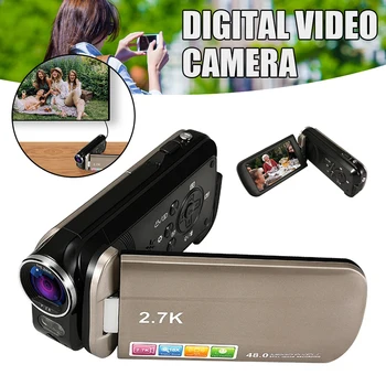 Портативная цифровая видеокамера, профессиональная цифровая видеокамера с вращающимся экраном 2,7 K 3,0 дюймов, качественная видеокамера для начинающих