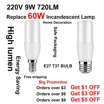 Скидка более $5 от 220V E27 E14 Led Lampara Электрическая Лампочка 9 Вт Теплый Холодный Белый Светильник для Гостиной