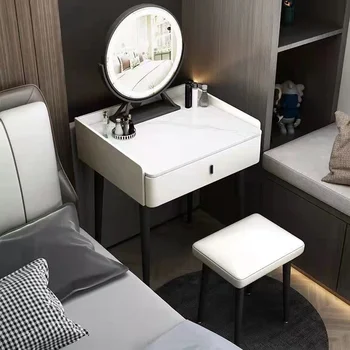 Простой Современный Туалетный столик В Главной спальне, китайский Туалетный столик из Цельного Сланца Высшего качества С зеркалом для макияжа и выдвижным ящиком