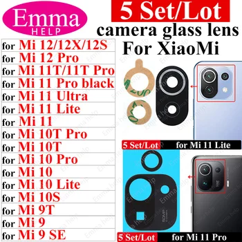 5 шт. Стеклянная Линза Задней камеры Для Xiaomi Mi 12 Pro 11T 11X Pro Mi 11Lite 5G Mi 11 Ultra 9T 9 SE 10s Mi 11i 11X С Клеевым покрытием