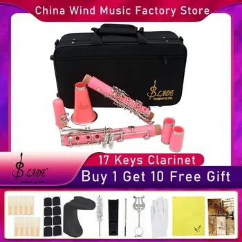 SLADE Bb17 Keys Розовый Кларнет Профессиональный Кларнет Си Бемоль для Начинающих Студентов Купите 1 Получите 10 Бесплатных Подарков Аксессуары для кларнета