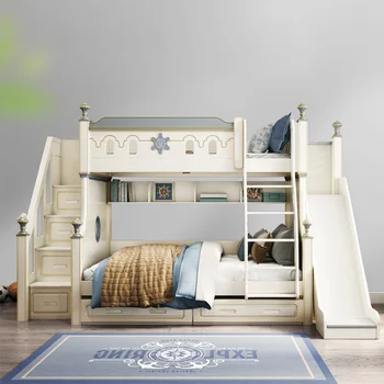 Роскошные Детские кровати из массива Дерева Для мальчиков, Многофункциональная Высокая Простая Двухъярусная кровать для девочек, Благородная Горка Camas De Dormitorio, Мебель для дома