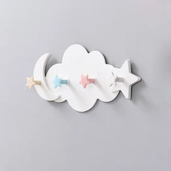 Креативная настенная вешалка, прекрасная декоративная вешалка, ключ в форме облака, звезды и луны, вешалка для хранения на кухне
