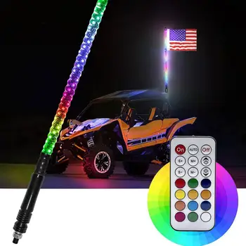 RGB светодиодные пляжные фонари для автомобиля, украшение для внедорожного мотоцикла, антенна, лампа, флагшток с флагом A1Y1