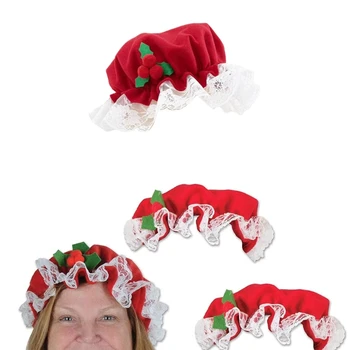 Рождественская шляпа Миссис Санта для Старой Леди с кружевной Омелой для Рождественского фестиваля и вечеринки, Новогодний костюм миссис Санта