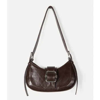 Винтажные сумки для женщин, кожаная сумка-полумесяц, Дизайнерские роскошные женские сумки подмышками, модные сумки-хобо