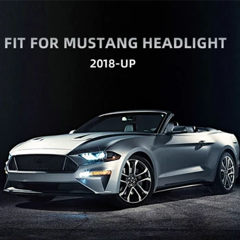 Автомобильные светодиодные фары для Ford Mustang 2018-2021 RGB LED Rurn Signal Running Light Angel Eye В сборе