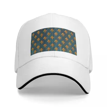 Бейсбольная кепка для мужчин и женщин С золотыми лилиями СИНЕГО цвета, Антикварный французский гобелен, Мужская роскошная одежда для гольфа, Женские шляпы