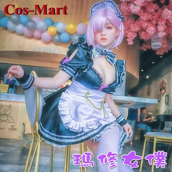 Cos-Mart Game Fate Grand Order Mash Костюм для Косплея Kyrielight, Милое Платье Горничной, Женская одежда для ролевых игр на вечеринке