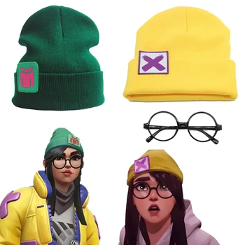 Игровые шляпы VALORANT Killjoy, хип-хоп шапка для косплея, Вязаная зеленая шапочка-бини, аксессуары для реквизита, подарки для мужчин и женщин