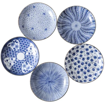 1 шт Керамическая тарелка для посуды 20 см в японском стиле, посуда Высокого качества, сделано в Японии