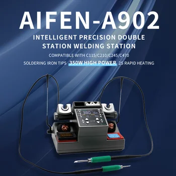 Интеллектуальная Двойная Сварочная станция AIFEN-A902 С электрической паяльником C210/C115 C245 для Ремонта печатных плат телефонов