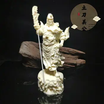 Белая статуя Гуань Гуна; скульптура современного искусства из смолы; Домашняя гостиная, украшение комнаты; ремесла 17 см/6,8 дюйма