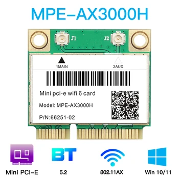 2974 Мбит/с WiFi 6 AX200 Двухдиапазонная Беспроводная Половина Mini PCI-E Сетевая WiFi карта Bluetooth 5,2 802.11ax/ac 2,4 ГГц/5 ГГц Адаптер MU-MIMO