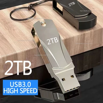 Металлический USB 3.0 Флешка 2 ТБ Высокоскоростной флеш-накопитель Cle USB Флэш-накопитель 1 ТБ Портативный SSD Memoria Диск 512G USB-накопитель