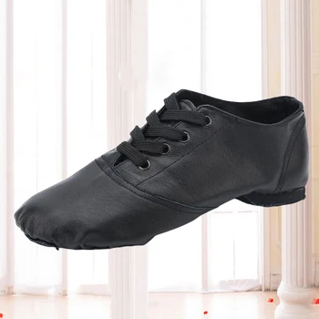 Мужская женская балетная танцевальная обувь для взрослых и детей, танцевальная обувь на мягкой подошве, танцевальная обувь из мягкой натуральной кожи на шнуровке