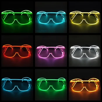 2023 EL Wire, Киберпанковские очки для вечеринки, Модные светодиодные очки, Очки для Хэллоуина, Рождественские украшения, Светящиеся неоновые очки