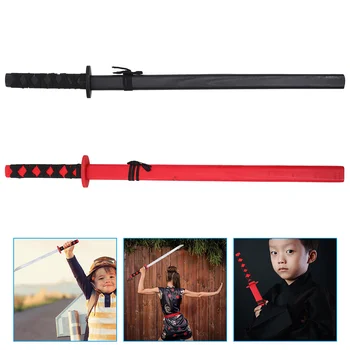 Японский меч самурая, коллекционная игрушка, детская игрушка для Косплея, детский праздничный деревянный портативный интерактивный игровой набор