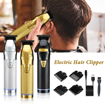Профессиональная машинка для стрижки волос, инструмент для стрижки волос, 4 направляющих гребня, моющиеся, USB Перезаряжаемые для мужчин, Парикмахер для ухода за волосами